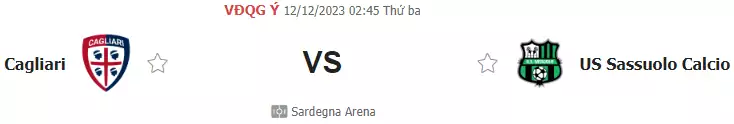 Nhận định bóng đá wap Cagliari vs Sassuolo, ngày 12/12